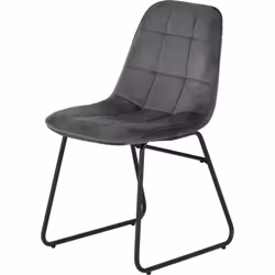 Athens Medium Oak Effect/Black Rectangular Dining Set with Lukas Chairs - Table with 4 Chairs - Grey Velvet
