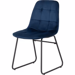 Athens Medium Oak Effect/Black Rectangular Dining Set with Lukas Chairs - Table with 4 Chairs - Sapphire Blue Velvet