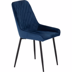 Athens Medium Oak Effect/Black Rectangular Dining Set with Avery Chairs - Table with 4 Chairs - Sapphire Blue Velvet