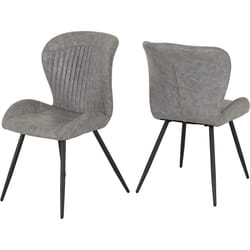 Seconique Quebec Chair in Grey Faux Leather Sold 4PC, W 51cm x D 62cm x H 90.5cm