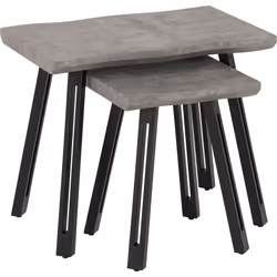 Quebec Wave Edge Nest of Tables Concrete Effect/Black
