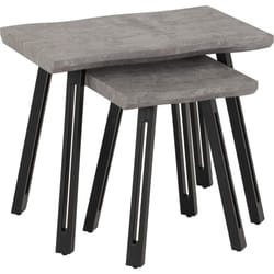 Quebec Wave Edge Nest of Tables Concrete Effect/Black
