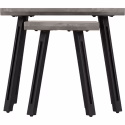 Quebec Wave Edge Nest of Tables Concrete Effect/Black
