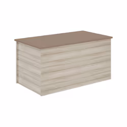 Nevada Storage Blanket Box Ottoman Oyster Gloss and Light Oak Effect Veneer