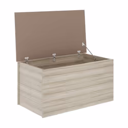 Nevada Storage Blanket Box Ottoman Oyster Gloss and Light Oak Effect Veneer
