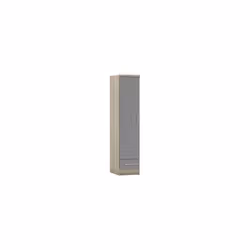 Nevada 1 Door 1 Drawer Wardrobe Grey Gloss and Oak Effect