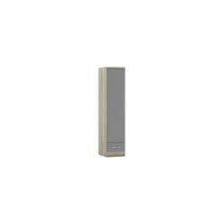 Nevada 1 Door 1 Drawer Wardrobe Grey Gloss and Oak Effect