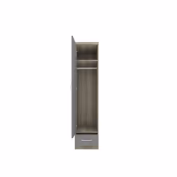 Nevada 1 Door 1 Drawer Wardrobe Grey Gloss and Oak Effect