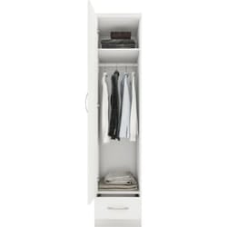 Nevada 1 Door 1 Drawer Wardrobe White Gloss Finish