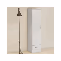 Nevada 1 Door 1 Drawer Wardrobe White Gloss Finish