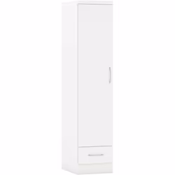 Nevada 1 Door 1 Drawer Wardrobe White Gloss Finish