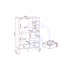 Nordic Wine Cabinet in White and Distressed Finish