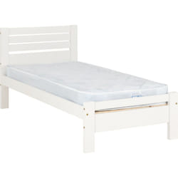 Toledo 3ft 90cm Single Bed Frame in White Pine and MDF Wooden Slatted Base