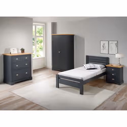 Toledo 3FT Single Bed Frame Only - Grey Colour