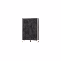 Nordic 3 Door 3 Drawer Wardrobe Concrete Effect/Charcoal
