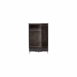 Nordic 3 Door 3 Drawer Wardrobe Concrete Effect/Charcoal
