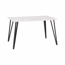 Marlow White Marble Effect/Black Dining Table