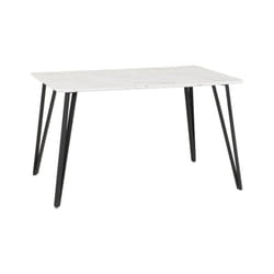 Marlow White Marble Effect/Black Dining Table