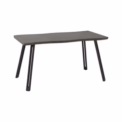 Quebec Wave Edge Black Wood Grain/Black Dining Table Only