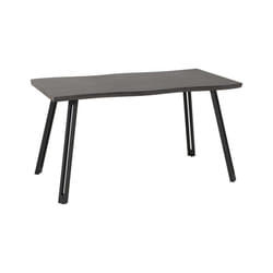 Quebec Wave Edge Black Wood Grain/Black Dining Table Only