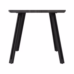 Quebec Wave Edge Black Wood Grain/Black Dining Table Only