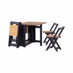 Santos Butterfly Navy Blue/Distressed Waxed Pine Set - Table with 4 Chairs