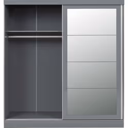 Nevada 2 Door Sliding Wardrobe Grey Gloss