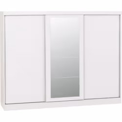 Nevada 3 Door Sliding Wardrobe White Gloss