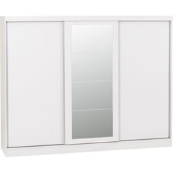 Nevada 3 Door Sliding Wardrobe White Gloss