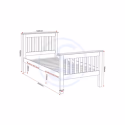 Monaco 3ft Single Bed 90cm High Foot End Frame in Grey and Oak Finish
