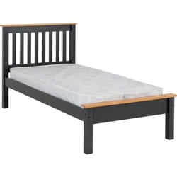 Monaco 3ft Single Bed Low Foot End in Grey and Oak Finish 90cm