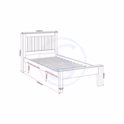 Monaco 3ft Single Bed Low Foot End in Grey and Oak Finish 90cm