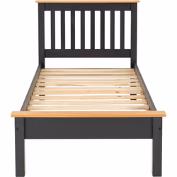 Monaco 3ft Single Bed Low Foot End in Grey and Oak Finish 90cm