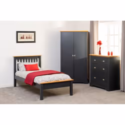Monaco 3ft Single Bed Low Foot End in Grey and Oak Finish 90cm - Additional view 7