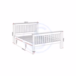 Monaco 4ft6 Double Bed High Foot End in Grey and Oak