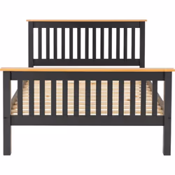 Monaco 4ft6 Double Bed High Foot End in Grey and Oak