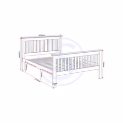 Monaco 5ft Kingsize Bed High Foot End in Grey and Oak