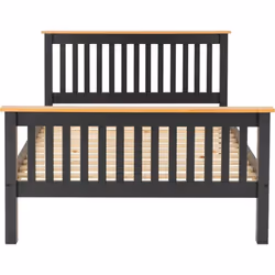 Monaco 5ft Kingsize Bed High Foot End in Grey and Oak