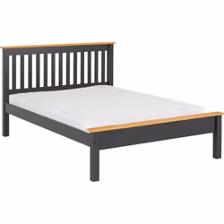 Monaco 5ft Kingsize Bed Frame Low Foot End in Gey and Oak Effect