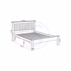 Monaco 5ft Kingsize Bed Frame Low Foot End in Gey and Oak Effect