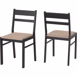 Radley Dining Set in Black and Oak 4 Chairs with Oat Fabric Seats - Additional view 5