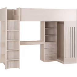 Jupiter High Sleeper Bed Storage Frame in White and Grey 2 Man Delivery