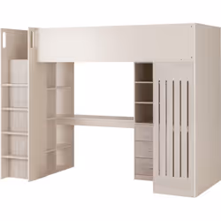 Jupiter High Sleeper Bed Storage Frame in White and Grey 2 Man Delivery