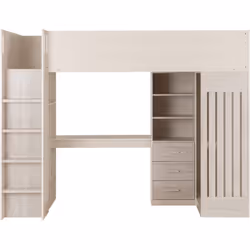 Jupiter High Sleeper Bed Storage Frame in White and Grey 2 Man Delivery - Additional view 4