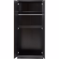 Malvern 2 Door Wardrobe in Black Finish Hanging Rail and Shelf