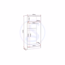 Malvern 2 Door Wardrobe in Black Finish Hanging Rail and Shelf