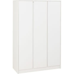 Malvern 3 Door Wardrobe in White Finish Hanging Rail and Shelving