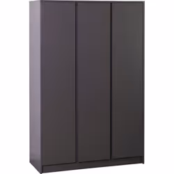 Malvern 3 Door Wardrobe in Grey Finish Hanging Rail and Shelving