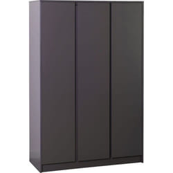 Malvern 3 Door Wardrobe in Grey Finish Hanging Rail and Shelving