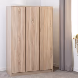 Malvern 3 Door Wardrobe in Sonoma Oak Effect Finish Hanging Rail and Shelving